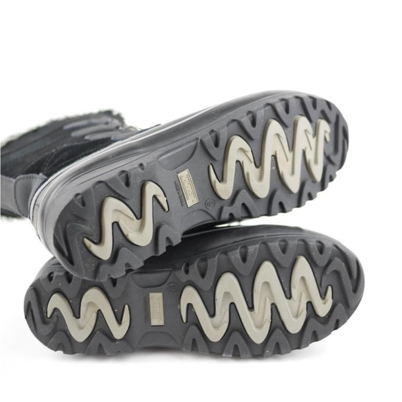 KHOMBU Women's Black Leather Rubber Winter Snow Boots Fleece Lined Mid Calf 7 - Picture 9 of 14